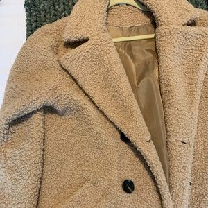 Fleece teddy long coat